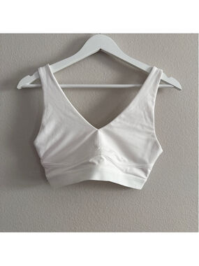 Women's Fabletics White Sports Bra S | [AB0399]